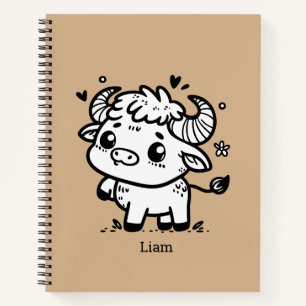 Fluffy Buffalo Baby - Kawaii Farm Animal Notebook