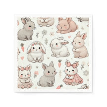 Fluffy Bunny: Soft & Stylish Baby Shower Napkins