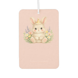 Fluffy Bunny Wildflower Design for Charming Garden Car Air Freshener