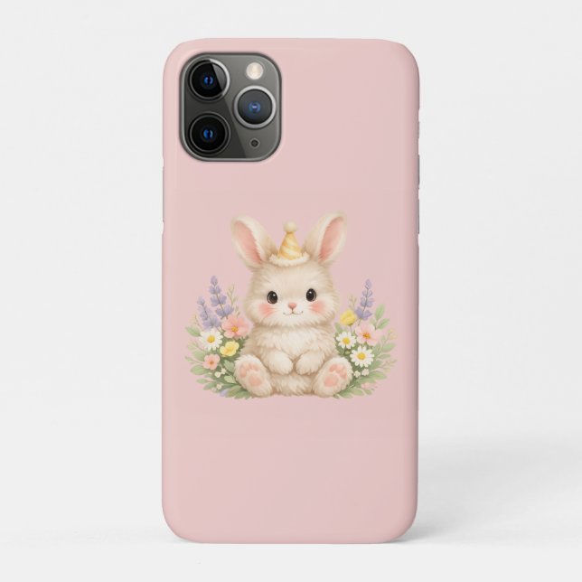 Fluffy Bunny Wildflower Design for Charming Garden Case-Mate iPhone Case (Back)