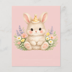 Fluffy Bunny Wildflower Design for Charming Garden Flyer