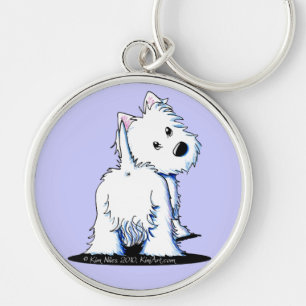 Fluffy Butt Westie Key Ring
