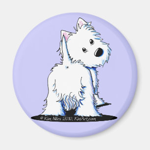 Fluffy Butt Westie Magnet