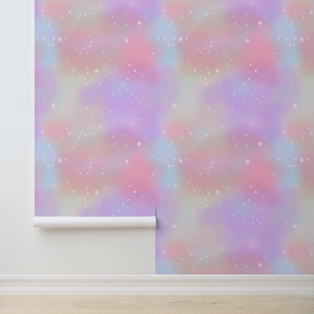 Fluffy Candy Pink Unicorn Clouds Stars Magical Wallpaper (Application)