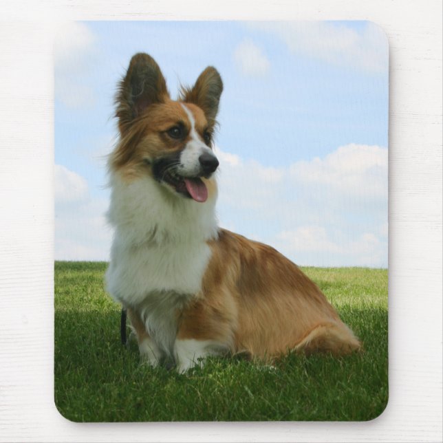 Fluffy Cardigan Welsh Corgi Mouse Mat (Front)