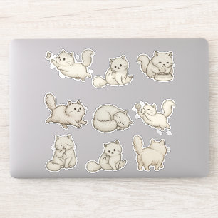 Fluffy Cat Custom Cut Sticker 