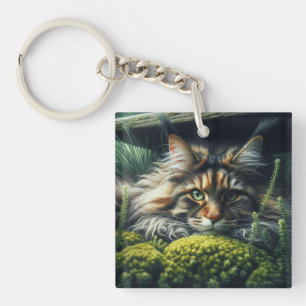 Fluffy Cat Key Ring