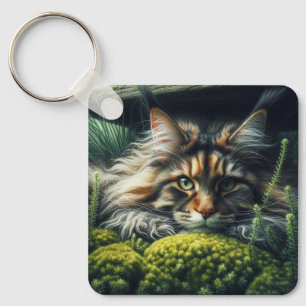 Fluffy Cat Key Ring