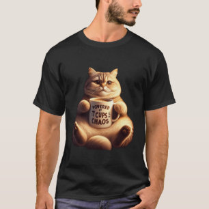 Fluffy Cat Powered By 7 Cups of Chaos T-Shirt