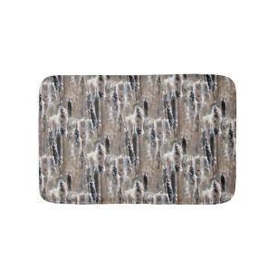 Fluffy Cattails Nature Pattern Bath Mat