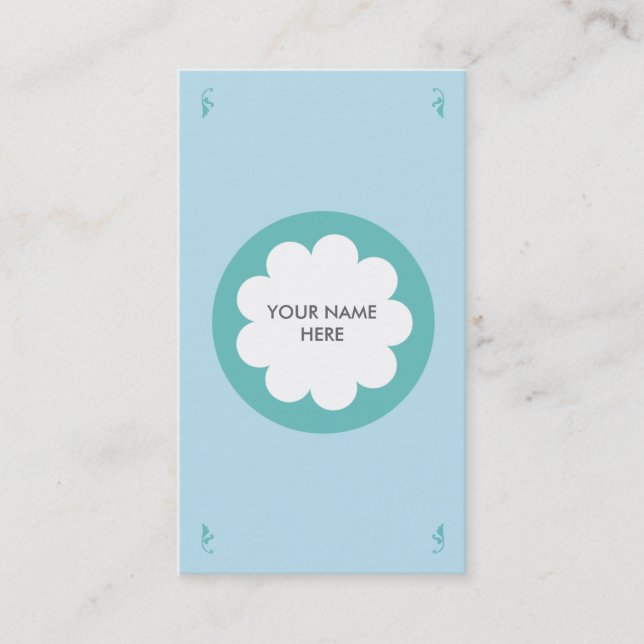 FLUFFY CLOUD BUSINESS CARD BLUE (Front)