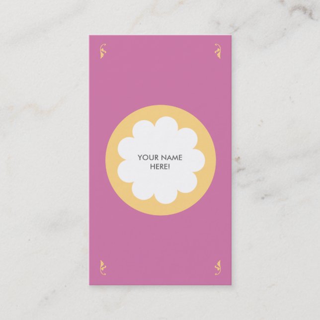 FLUFFY CLOUD BUSINESS CARD PINK (Front)