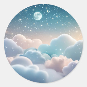 Fluffy Cloud Pastel Classic Round Sticker
