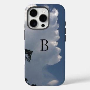 Fluffy Clouds Blue Sky Monogram iPhone 16 Pro Case