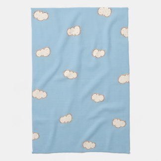 Fluffy Clouds Blue Sky Tea Towel