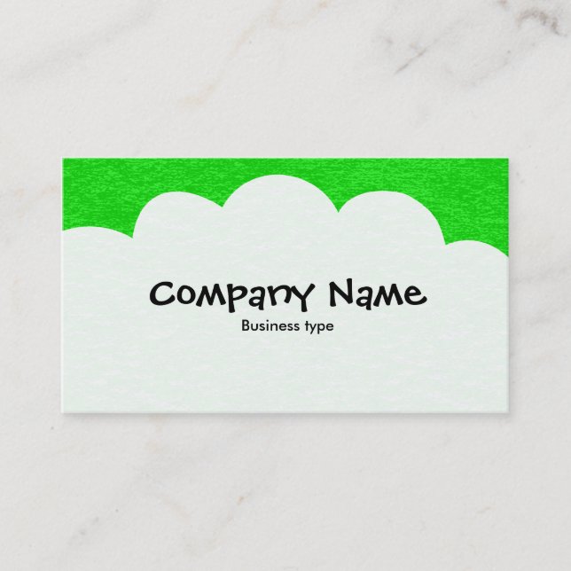 Fluffy Clouds - Green Business Card (Front)
