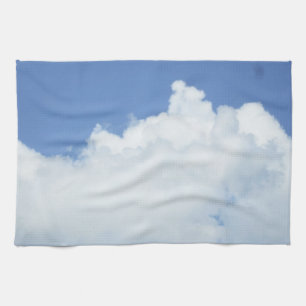 Fluffy Clouds in Blue Sky Tea Towel