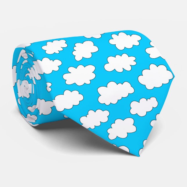 Fluffy Clouds Pattern Tie (Rolled)