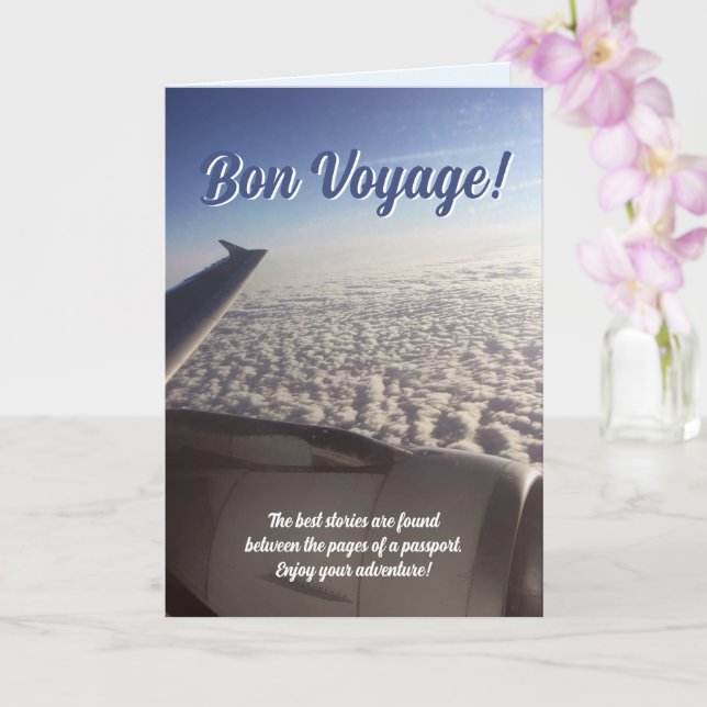 Fluffy Clouds Travel Bon Voyage Card (Orchid)