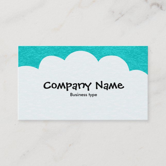 Fluffy Clouds - Turquoise Business Card (Front)