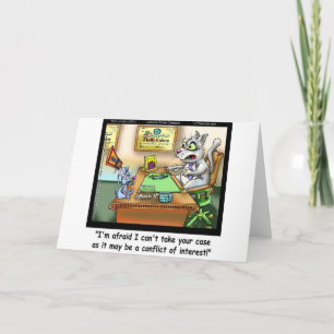 Fluffy Cohen Atty @Claw Funny Cat & Lawyer Card
