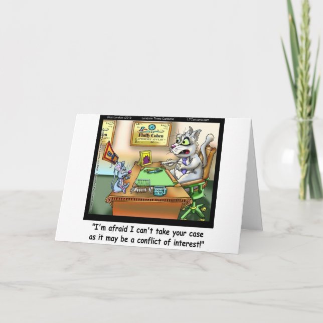 Fluffy Cohen Atty @Claw Funny Cat & Lawyer Card (Front)
