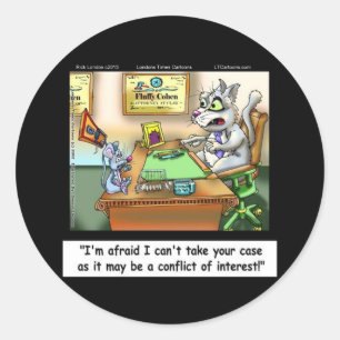 Fluffy Cohen Atty @Claw Funny Cat & Lawyer Classic Round Sticker