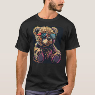 Fluffy cool Teddy bear with sunglasses T-Shirt