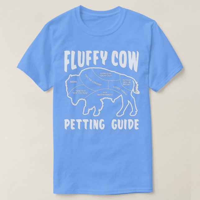 Fluffy Cow Buffalo  Animal Petting Chart for Bison T-Shirt (Design Front)