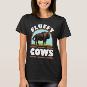 Fluffy Cows Wildlife Animal Bull Bison Buffalo T-Shirt
