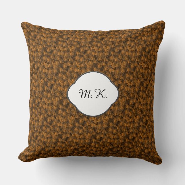 Fluffy DIY Nature Colours Custom Monogram Cushion (Front)