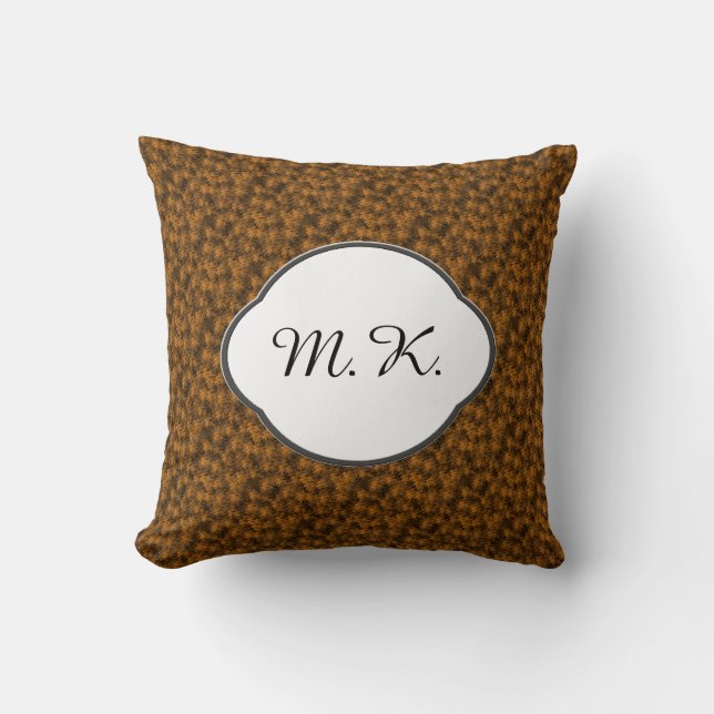 Fluffy DIY Nature Colours Custom Monogram Cushion (Front)