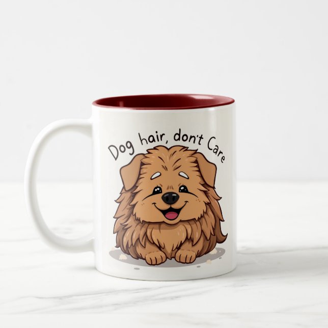 Fluffy Dog Two-Tone Coffee Mug (Left)