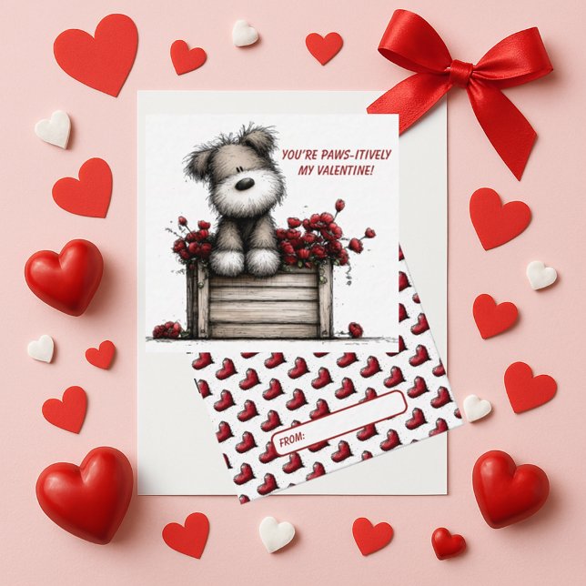 Fluffy Dog Valentine Card for Kids (Creator Uploaded)