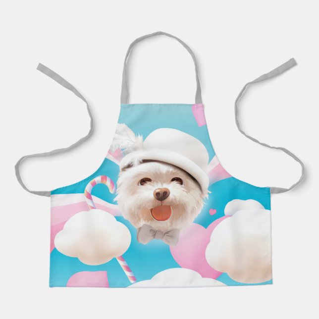 Fluffy Dog with White Hat Apron (Front)