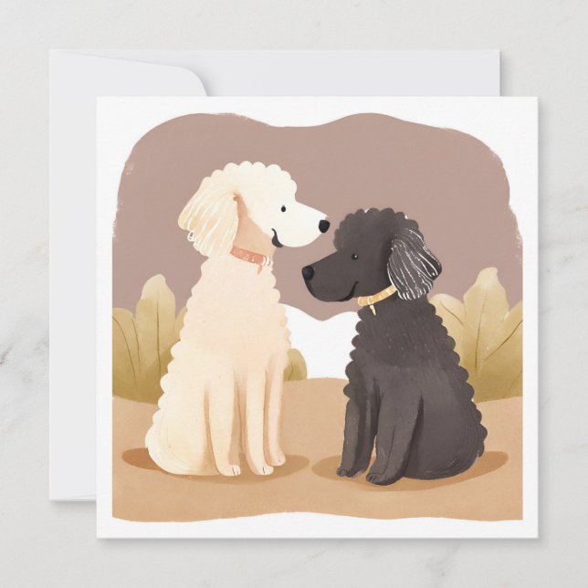 Fluffy Dogs | Pet Watercolor Painting Card (Front)