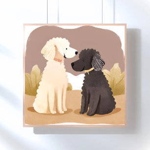 Fluffy Dogs   Pet Watercolor Painting Poster