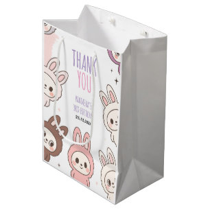 Fluffy Dolls Pastel Bunny Themed Birthday Medium Gift Bag