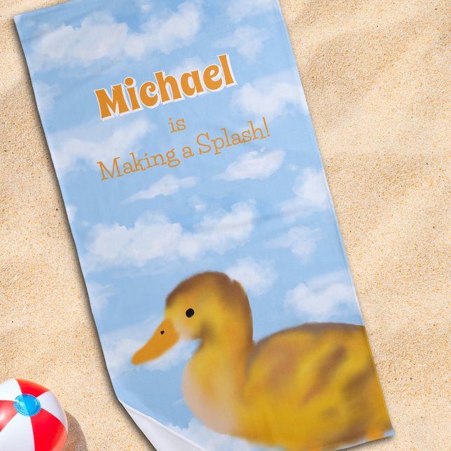 Fluffy Duck Personalised Beach Towel (Creator Uploaded)