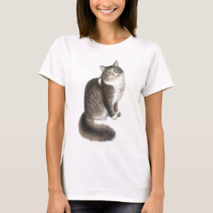 Fluffy Duffy Cat Ladies Baby Doll Shirt