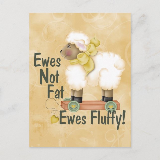 Fluffy Ewes Postcard (Front)