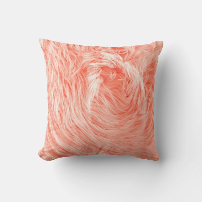 Fluffy fake textile fur cushion (Front)