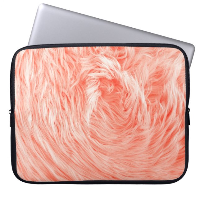 Fluffy fake textile fur laptop sleeve (Front)