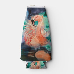 Fluffy Flamingo Bottle Cooler