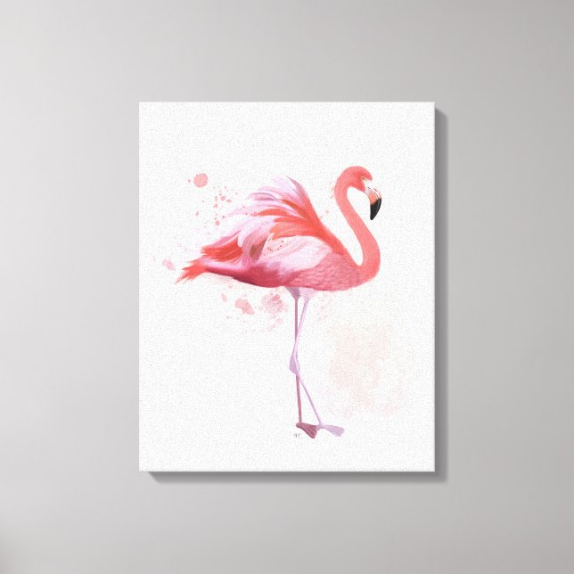 Fluffy Flamingo Canvas Print (Front)