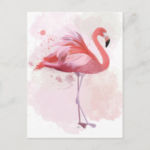 Fluffy Flamingo Postcard