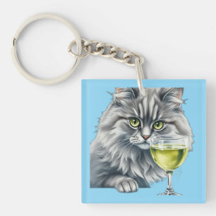 Fluffy Friend and Absinthe Key Ring