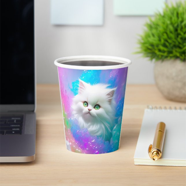 Fluffy Fun Kitten Girl Birthday Party Paper Cups (Insitu)