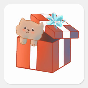 Fluffy Gift Square Sticker
