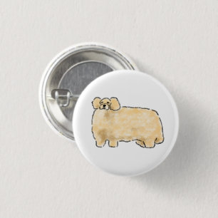 Fluffy Golden Doodle Puppy Personalised Gift 3 Cm Round Badge